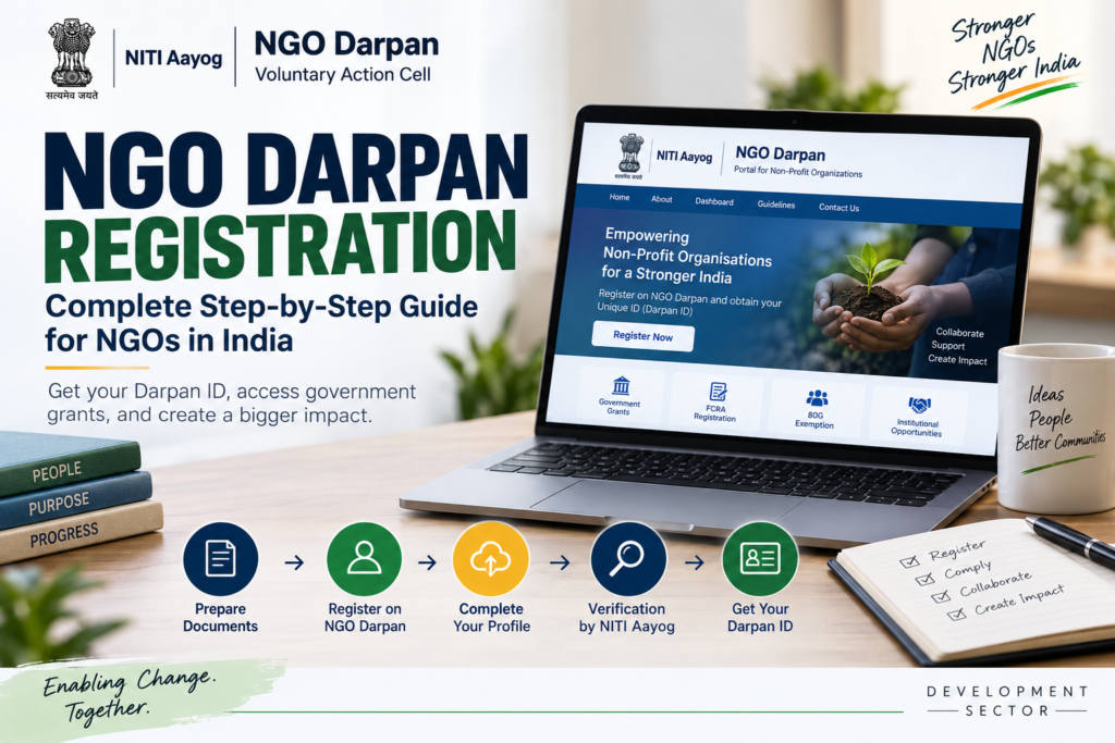 NGO Darpan registration process from signup to Unique ID