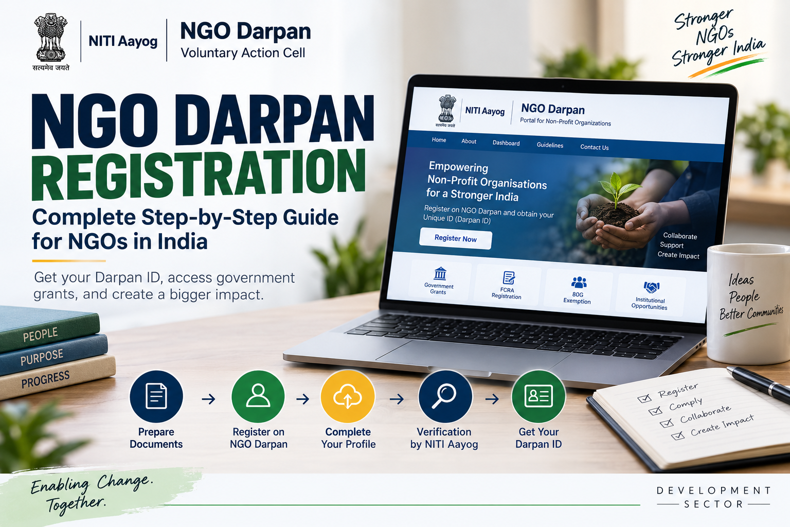 NGO Darpan registration process from signup to Unique ID